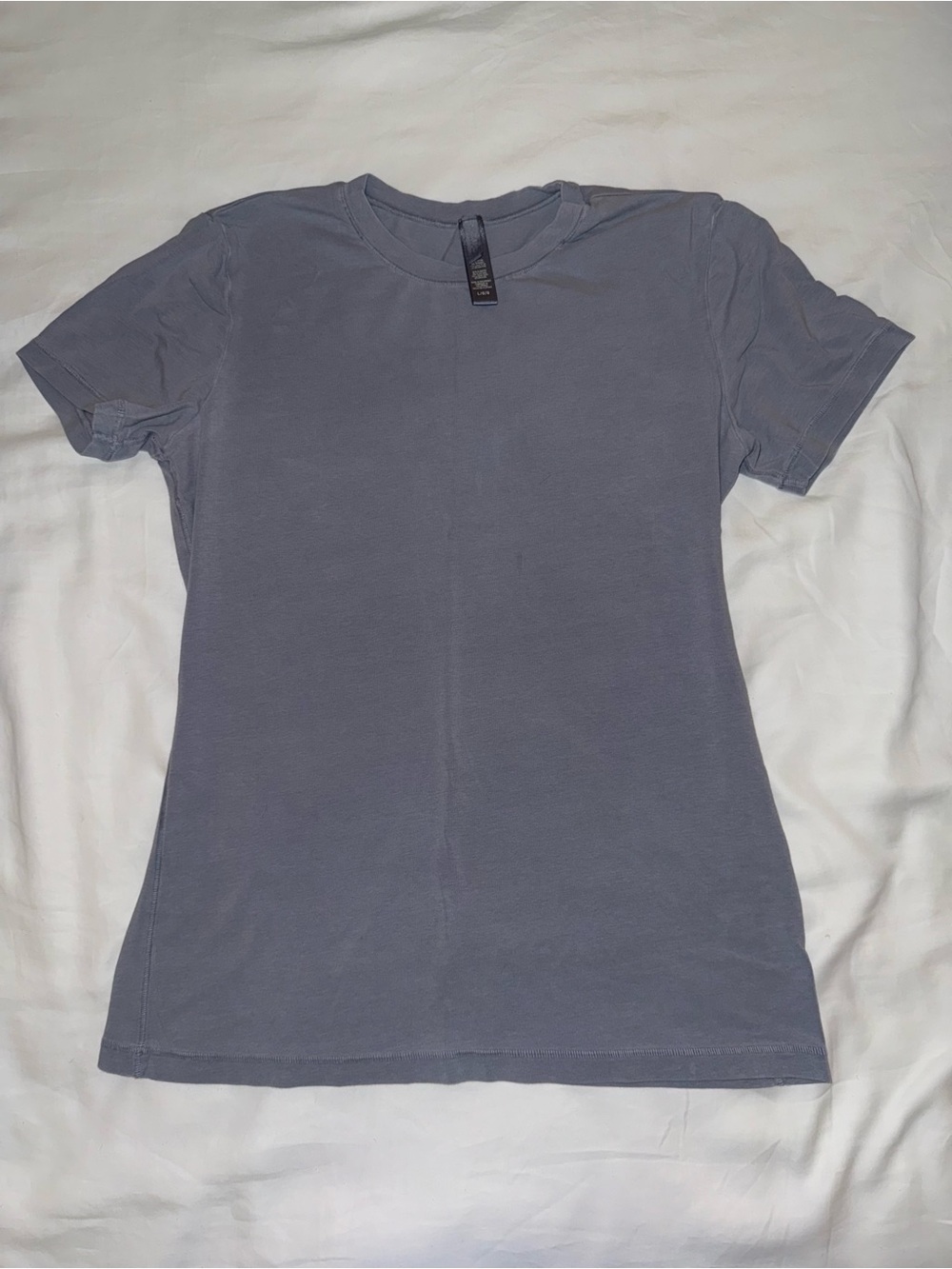 SKIMS Short-Sleeve Crew Tee in Slate Blue
